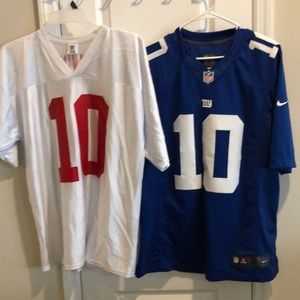 2 Mens Used Eli Manning NY Giants Jerseys Large